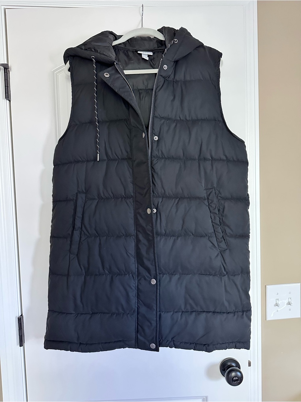 Zella Black Quilted Hooded Puffer Vest